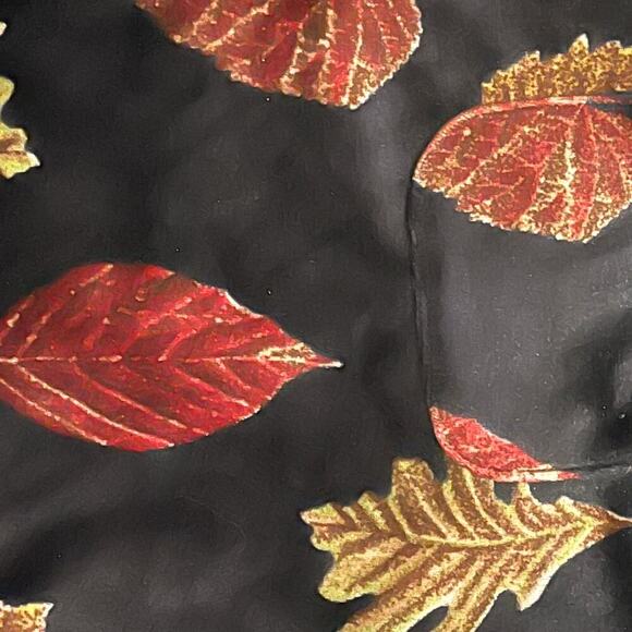 Cindy Bai Vintage Womens Fall Leaves Velvet Button Down Blouse Top Size 1X - Picture 6 of 9